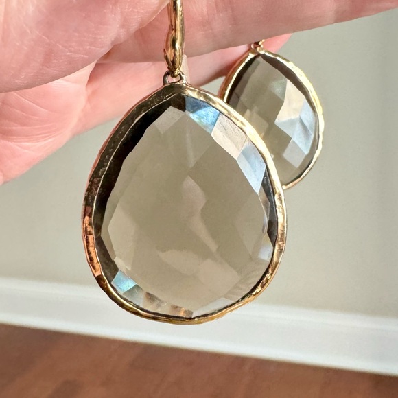 STELLA and DOT Serenity Stone Smokey Brown + Bardot Silver Earrings - Picture 2 of 4